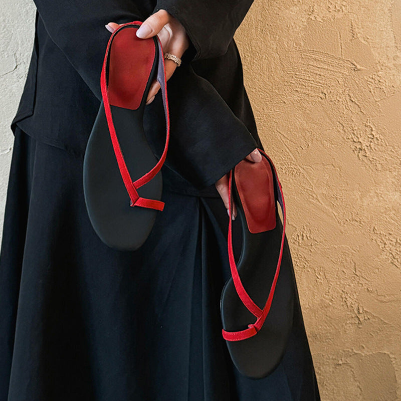Dame Elegante Minimalistiske Tåsplit Sandaler Stilla