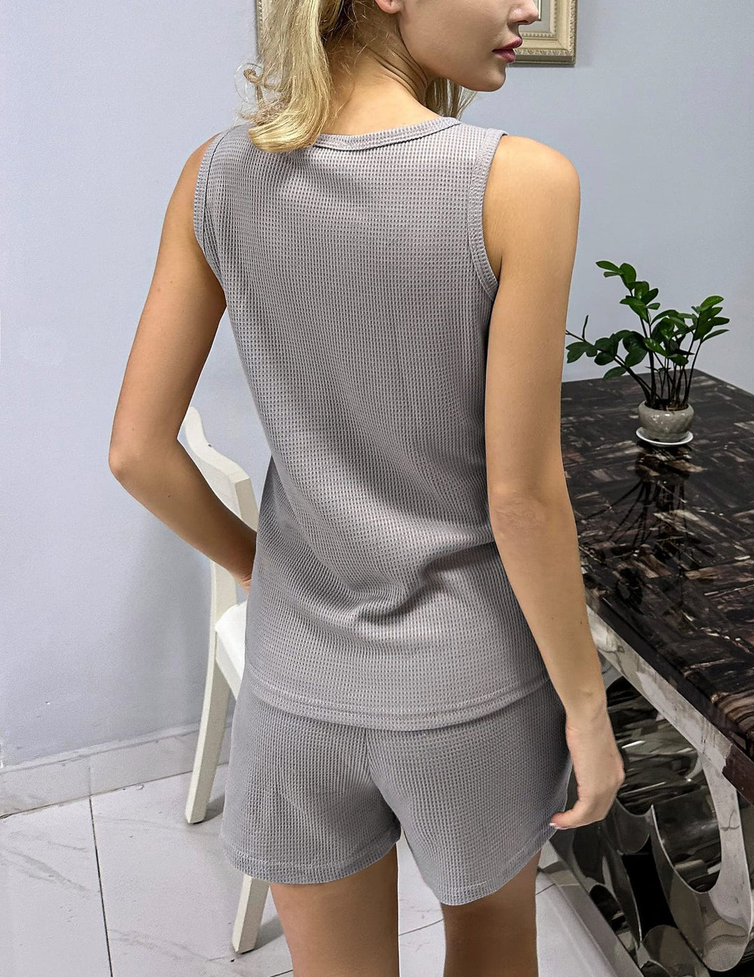 Dame Sporty Tanktop med shorts i åndbart materiale Stiila