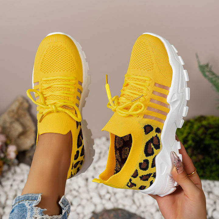 Dame sneakers med modmager leopardmønster og fleksibel sål Stilla