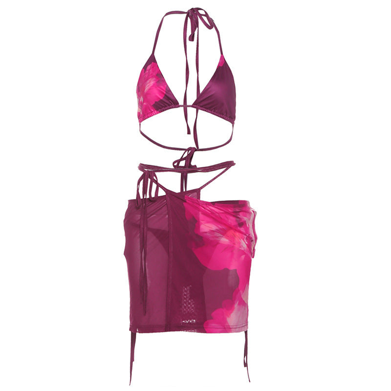 Dame bikini-sæt med trendy snit og blomster mønster Stilla