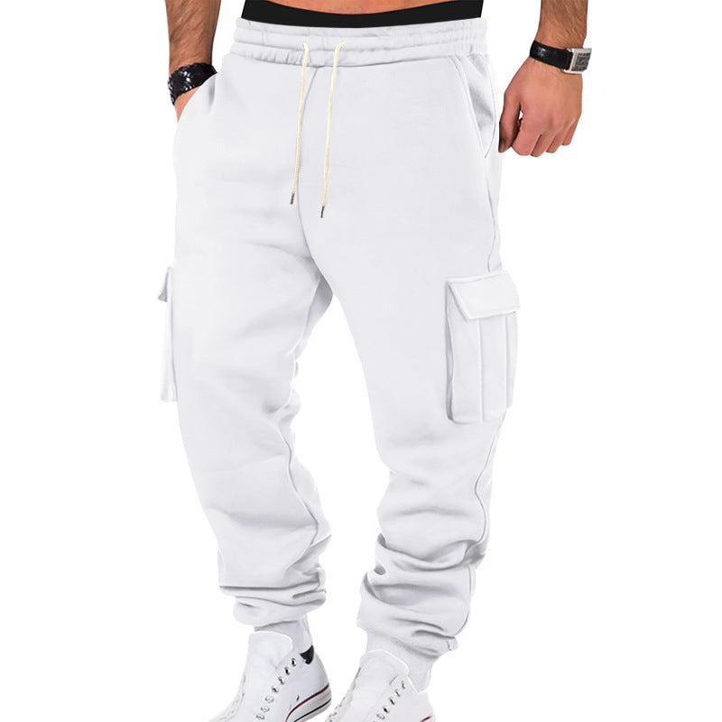 Herren casual Cargo-sweatpants med snoretræk, klaplommer og smal fodmanchet Skovae
