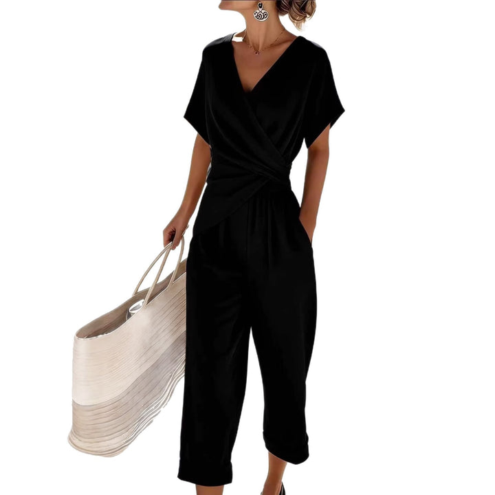 Dame Elegant jumpsuit med vikkelook og brede ben Skovae