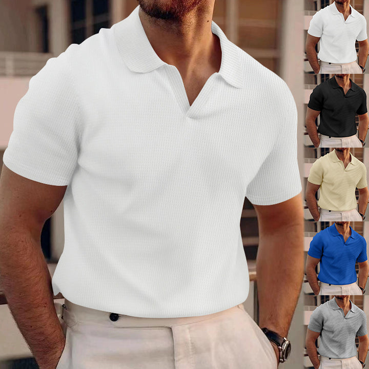 Herre mode kortærmet polo-shirt lavet af åndbart strukturstof Stilla