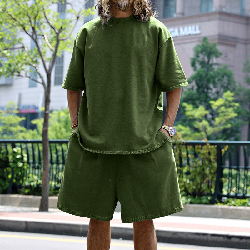 Herrer afslappet overdel og shorts sæt med oversized pasform Stilla