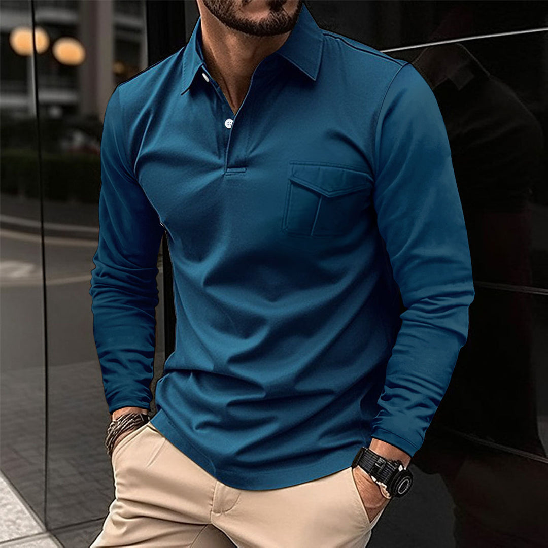 Herre poloshirt med lange ærmer Stilla