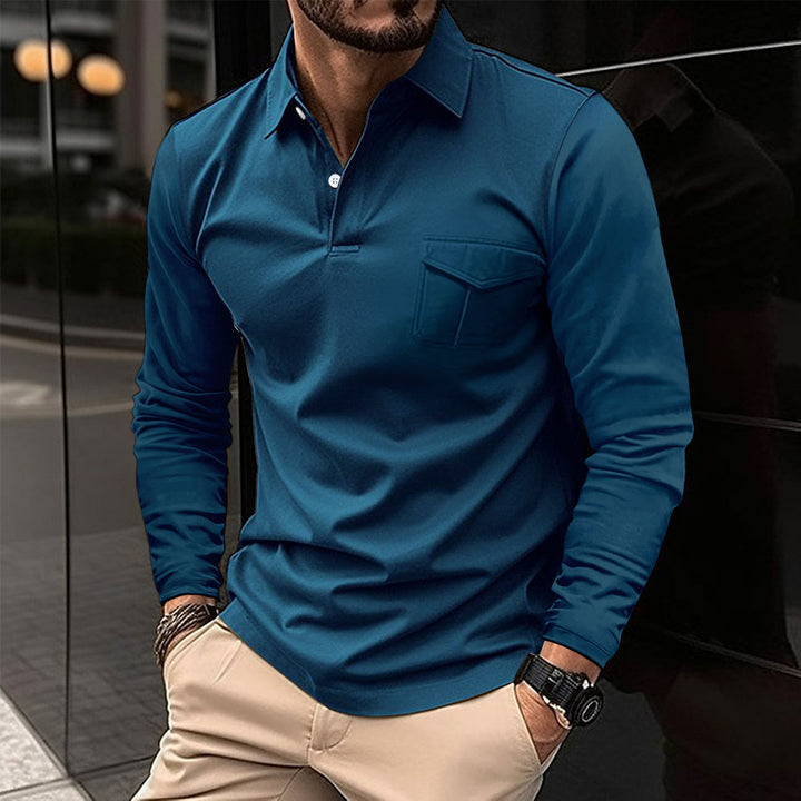 Herre poloshirt med lange ærmer Stilla