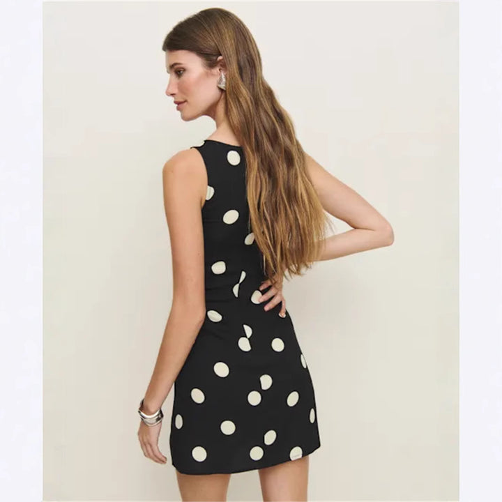 Damer Minikjole med polka-dot mønster og sidelængde Stilla
