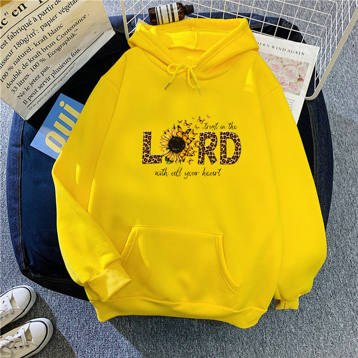 Kvinders hoodie med inspirerende solsikke design Skovae