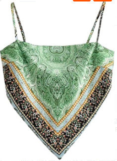Dame Bandeau Top med legende vintage-tryk Stilla