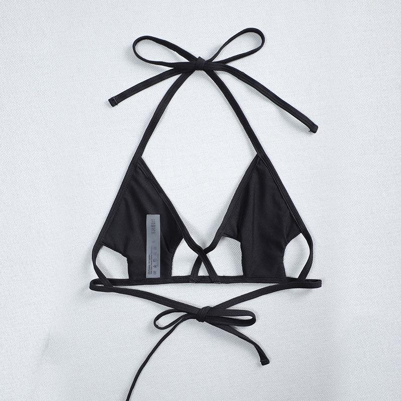Dame triangel-bikini med usædvanlig cut-out og justerbare stropper Skovae
