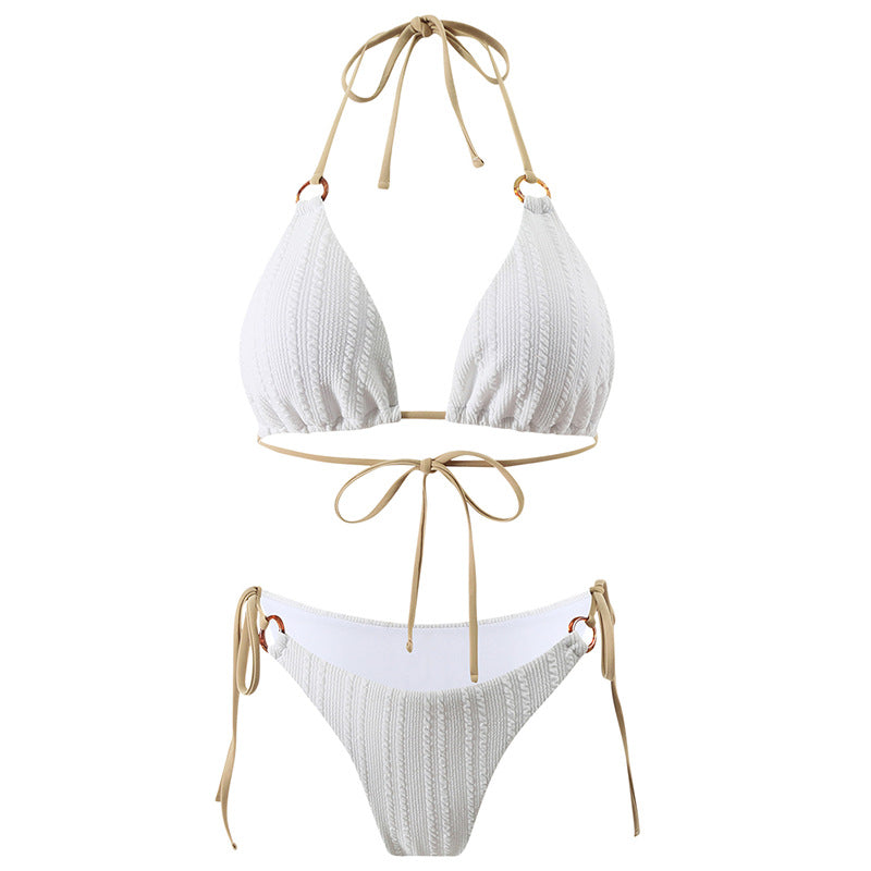 Dame Hæklet Struktur Triangel Bikini Sæt Stilla