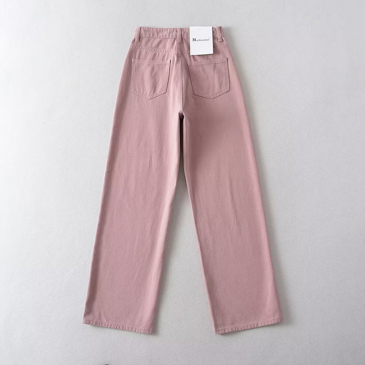 Dame højtaljede jeans med bred ben og moderne snit Stilla