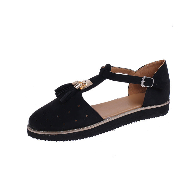 Dame elegante Ballerinas med moderne kvastdetalje og justerbar rem Stilla