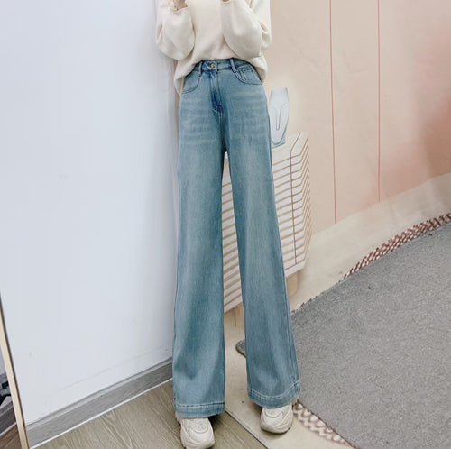 Dame Bred High-Waist Jeans med afslappet snit og elegant design Stilla