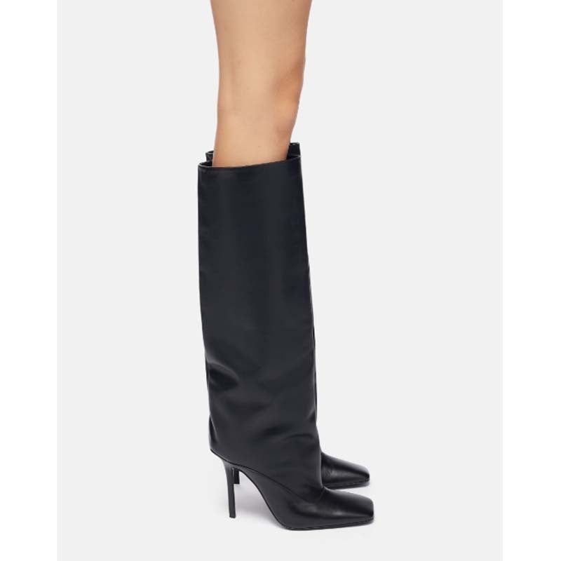 Femme Over-knæ High Heels Støvler med Skulpturer Design Stilla
