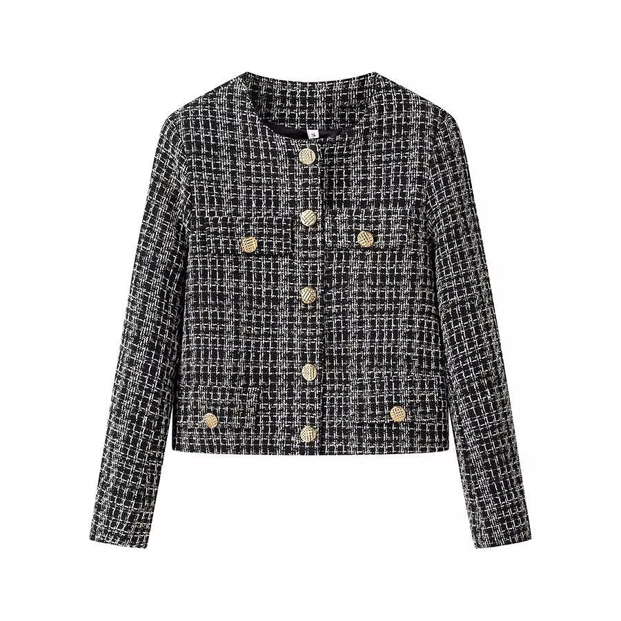 Femme Tweed-jakke med gyldne knapdetaljer Stilla