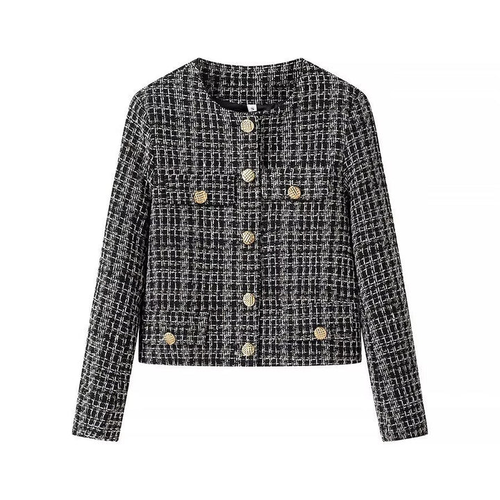 Femme Tweed-jakke med gyldne knapdetaljer Stilla