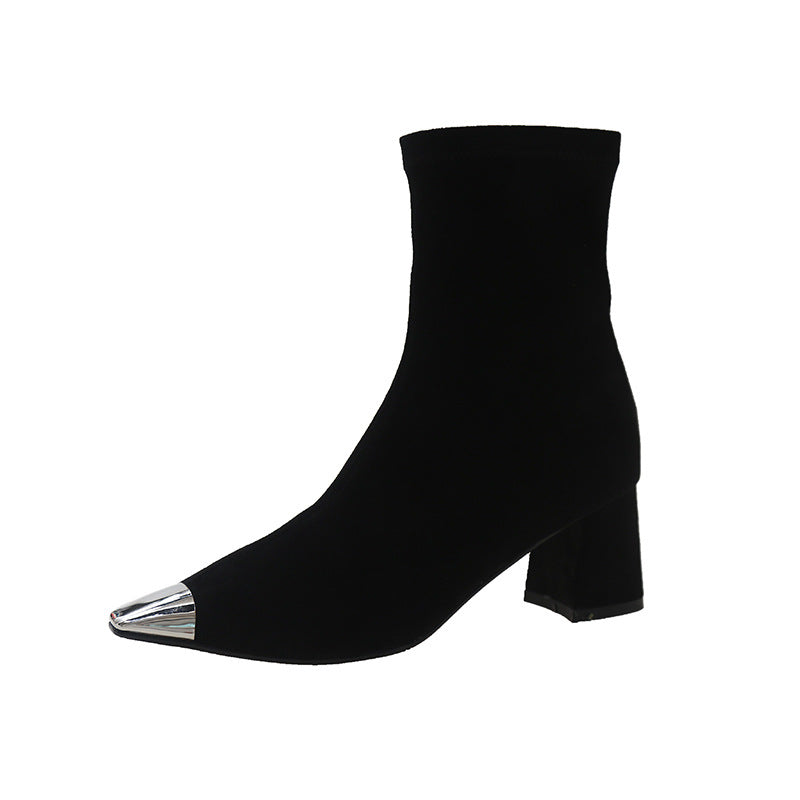 Femme Stilfulde Støvletter med Metallic-Tå-Detalje Stilla