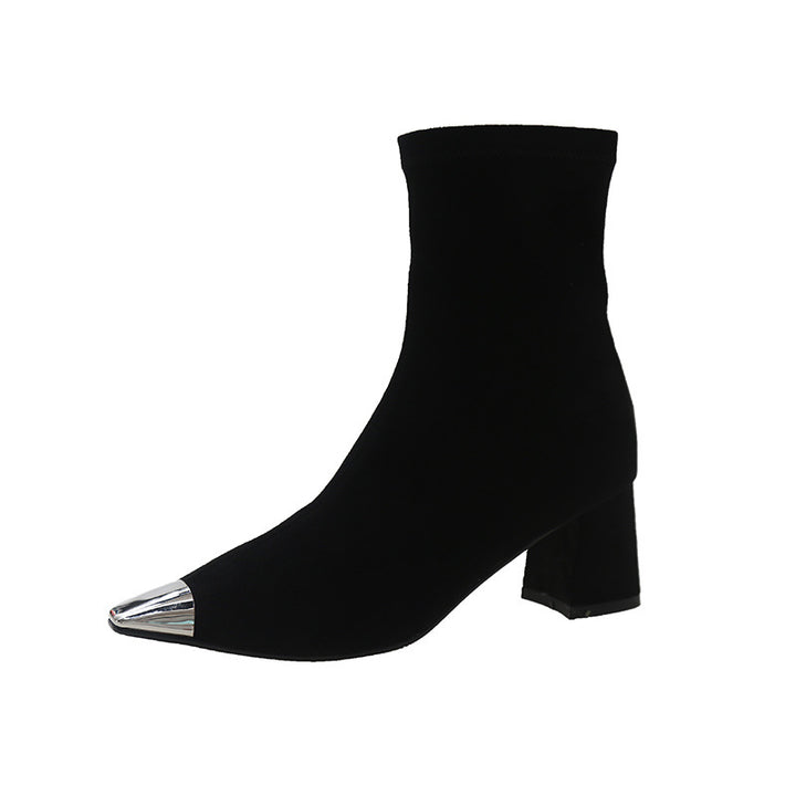 Femme Stilfulde Støvletter med Metallic-Tå-Detalje Stilla