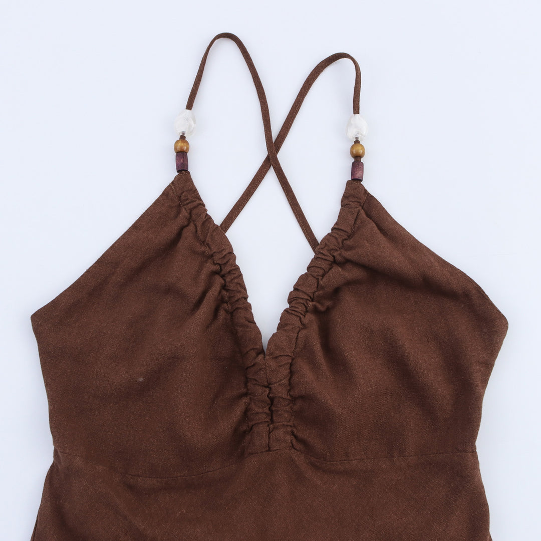 Femme Cross-Back Spaghetti-Rem Maxi-Kjole Stilla