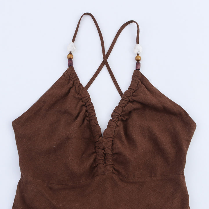 Femme Cross-Back Spaghetti-Rem Maxi-Kjole Stilla