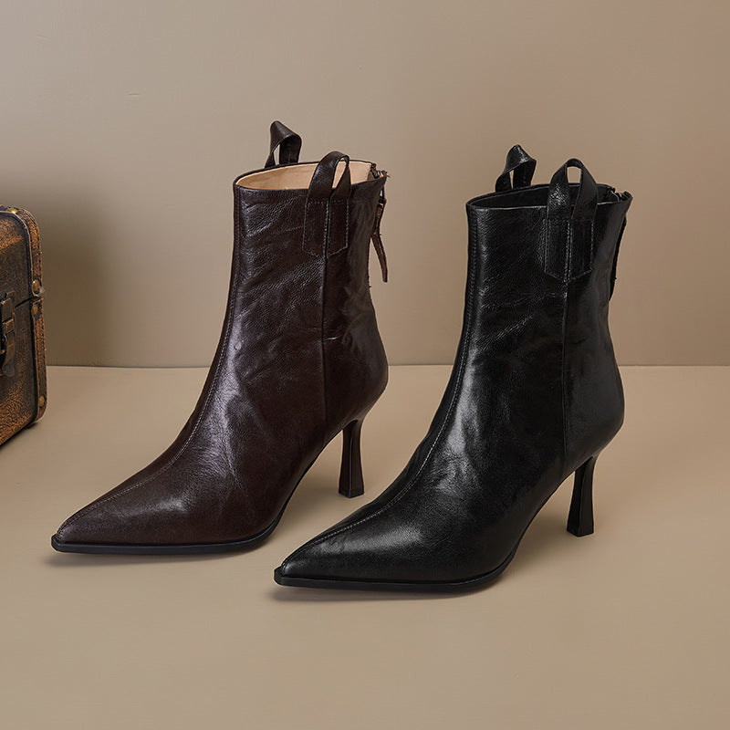 Femme Spidsesko-Stiletto-ankelboots med sidelukning og løftedetalje Stilla