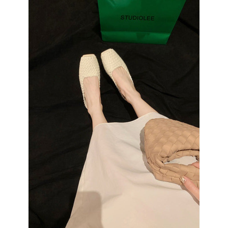 Dame Elegante Vævede Slip-On Mules Stilla