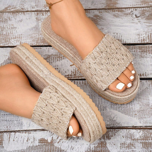 Dame trendy plateausandaler med flettet remdesign Stilla