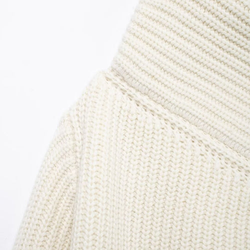 Femme Chunky Strik Asymmetrisk Pullover Stilla