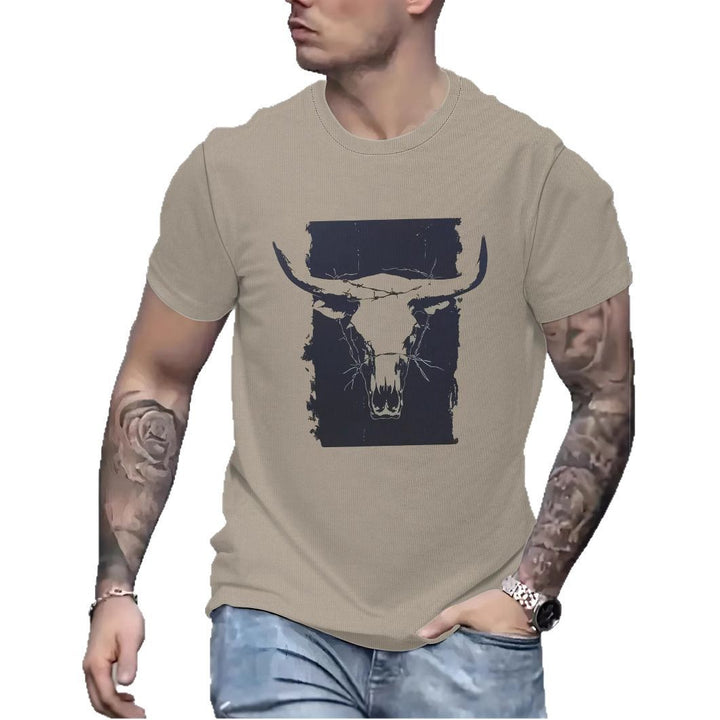 Herre T-shirt med kraftfuldt oksemotiv og åndbare egenskaber Stilla