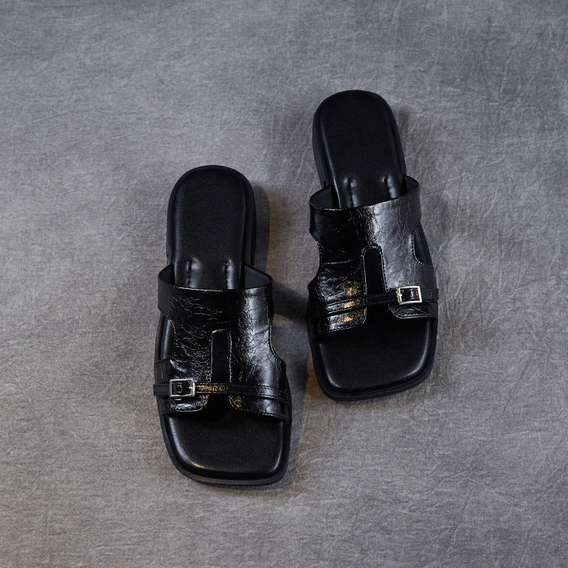 Dame Chic Slide Sandaler med spænde accent Stilla