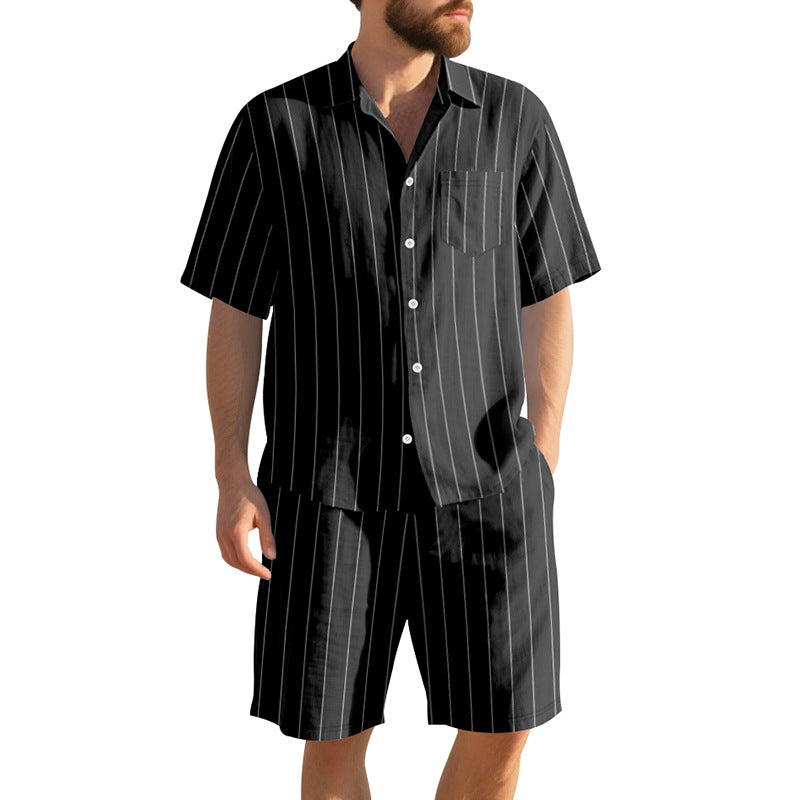 Herre elegant kortærmet skjorte og bermuda-shorts sæt Stilla