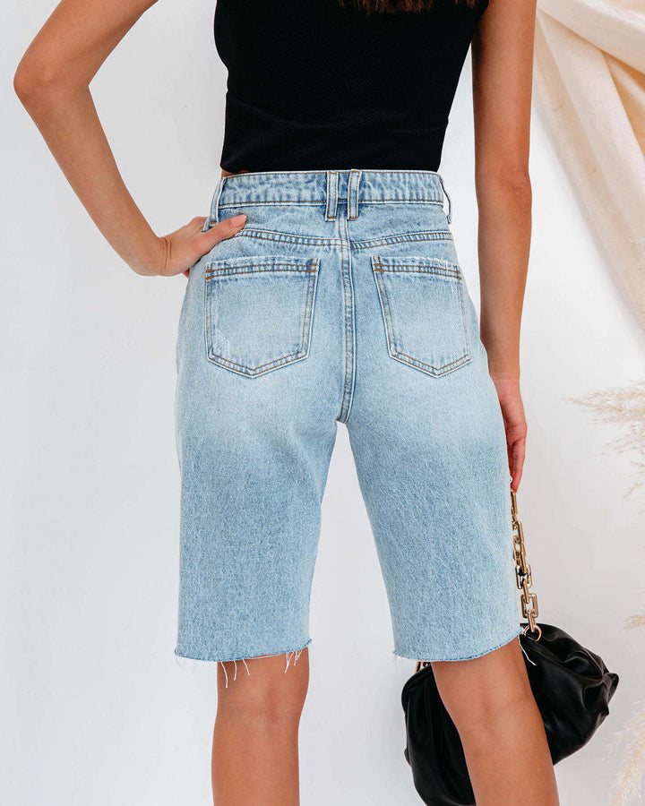 Dame ZDestroyed Denim-Shorts i casual Baggy-kort stil