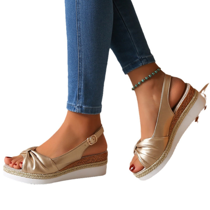 Dame Wedge-sandaler med elegant knude-design og skridsikker sål Stilla