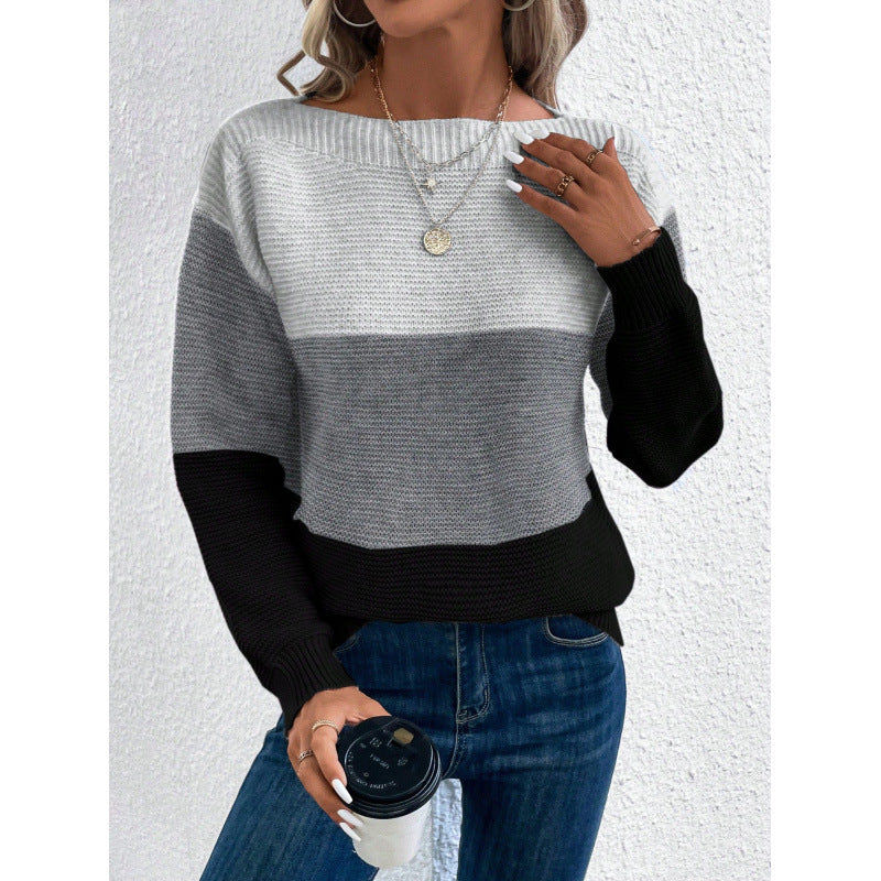 Femme Cozy Farveblok Strikpullover Stilla
