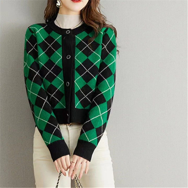 Femme Argyle Strikjakke Stilla
