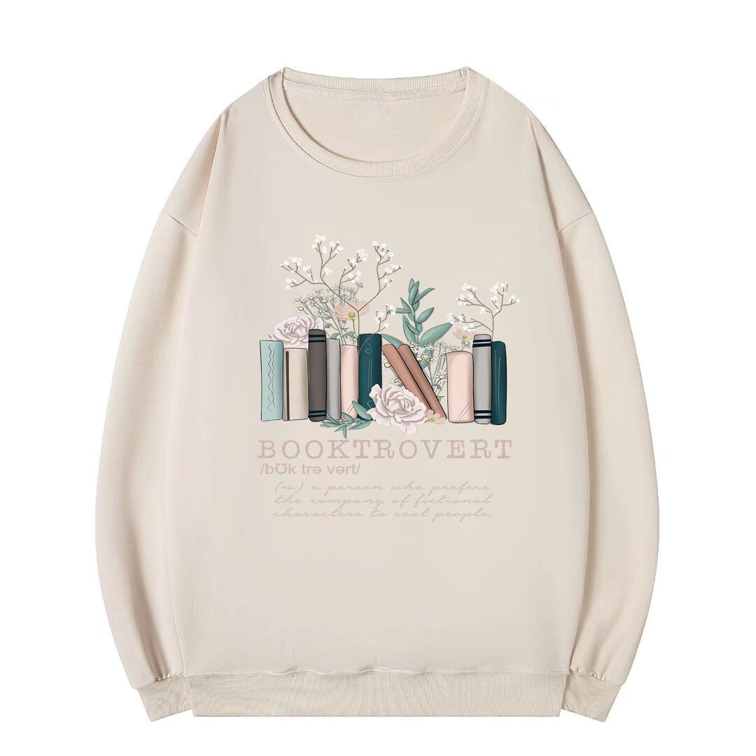 Kvinders sweatshirt med legende bogdesign og inspirerende tekst Stilla