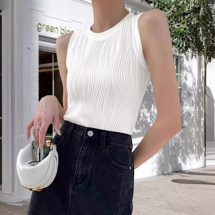 Dame tanktop med struktureret ribdesign og elegant snit Stilla