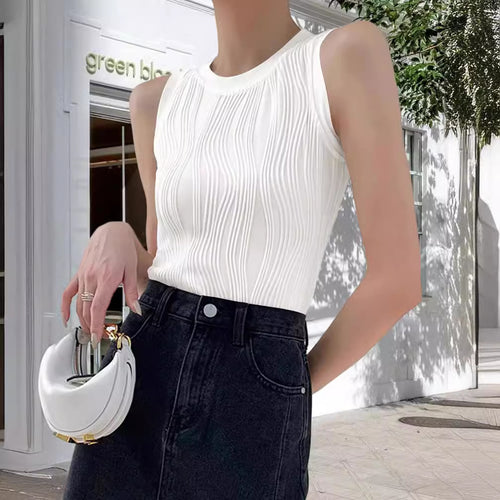 Dame tanktop med struktureret ribdesign og elegant snit Stilla