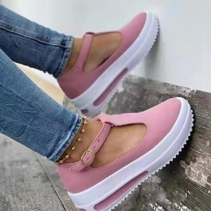 Dame Slip-On Platform-Sneakers med justerbar rem Stilla