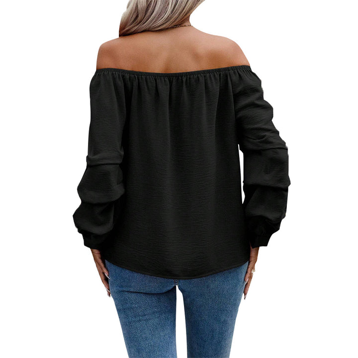 Kvinders off-shoulder bluse med flæse detaljer og lange ærmer Stilla