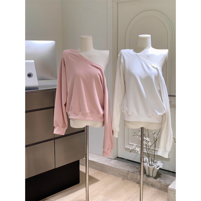 Femme Asymmetrisk Off-Shoulder Sweatshirt Stilla