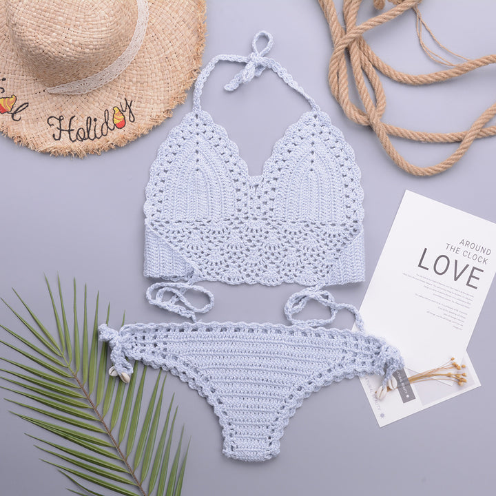 Damehækle-bikini med justerbare stropper og romantiske detaljer Stilla