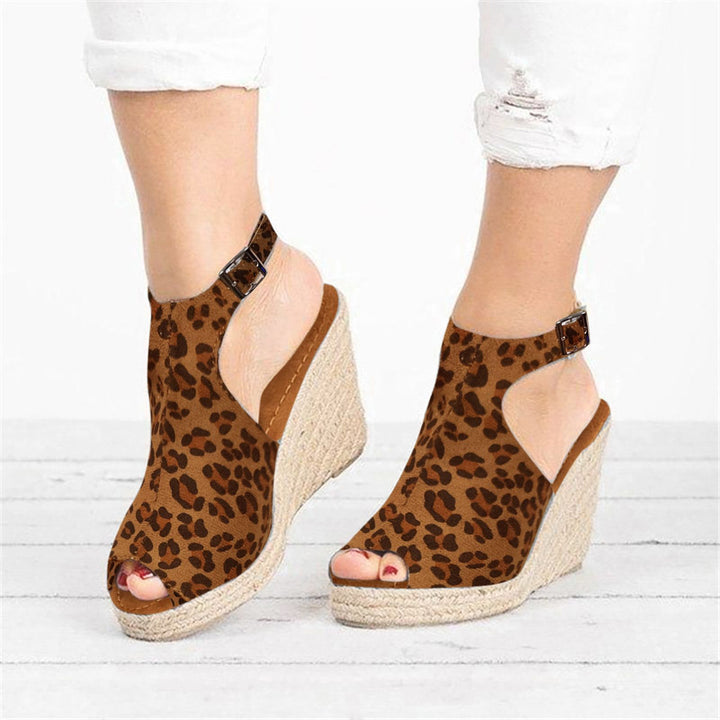 Dame Wedge-sandaler med åben tå og justerbar rem Stilla