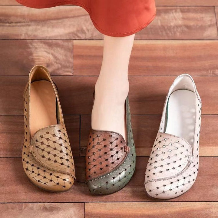 Dame Elegante flettede Ballerinas med åndbar struktur Stilla