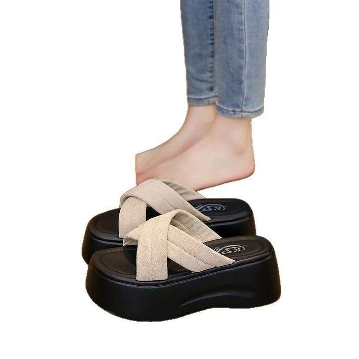 Dame Plateau-sandaletter med elegant krydsremdesign og skridsikker sål Stilla