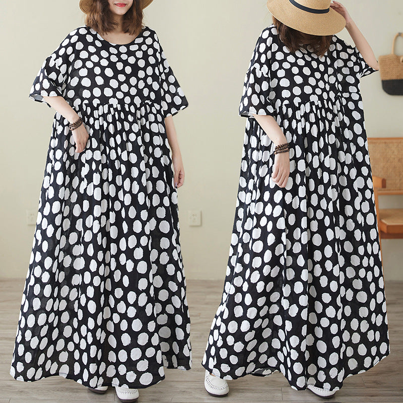 Femme Plus Size Floral Maxi Kjole med Flared Ærmer Stilla
