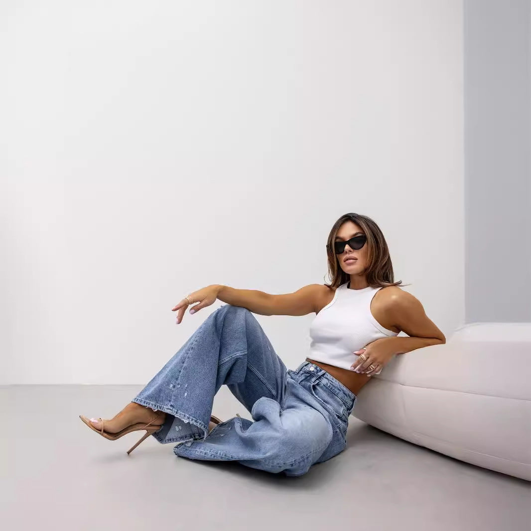 Damer Løst skårne jeans med afslappet vintage charme Stilla