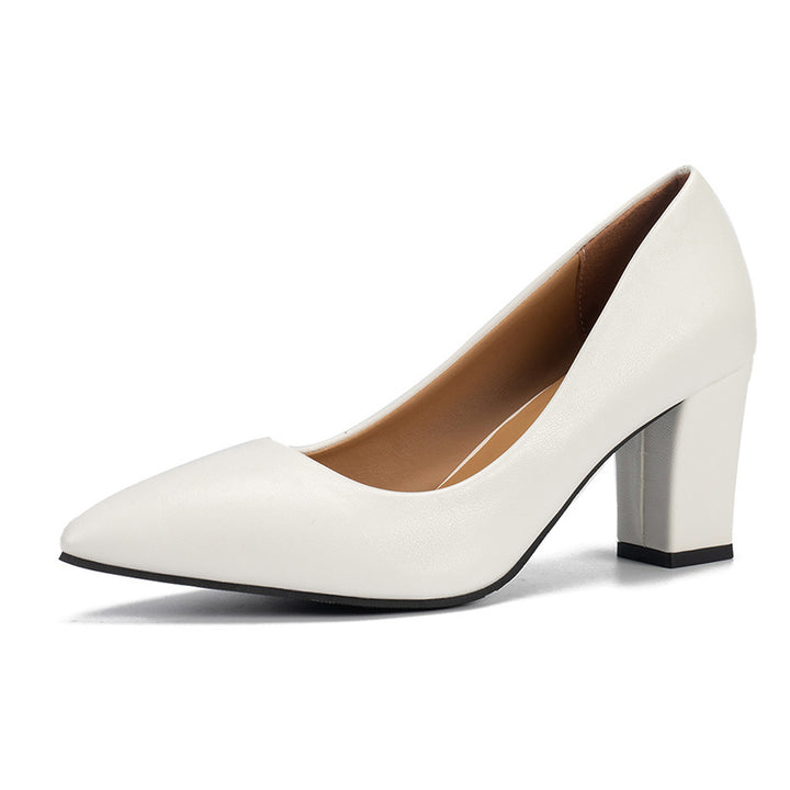 Dame Pumps med elegant blokhæl og spidse design Stilla