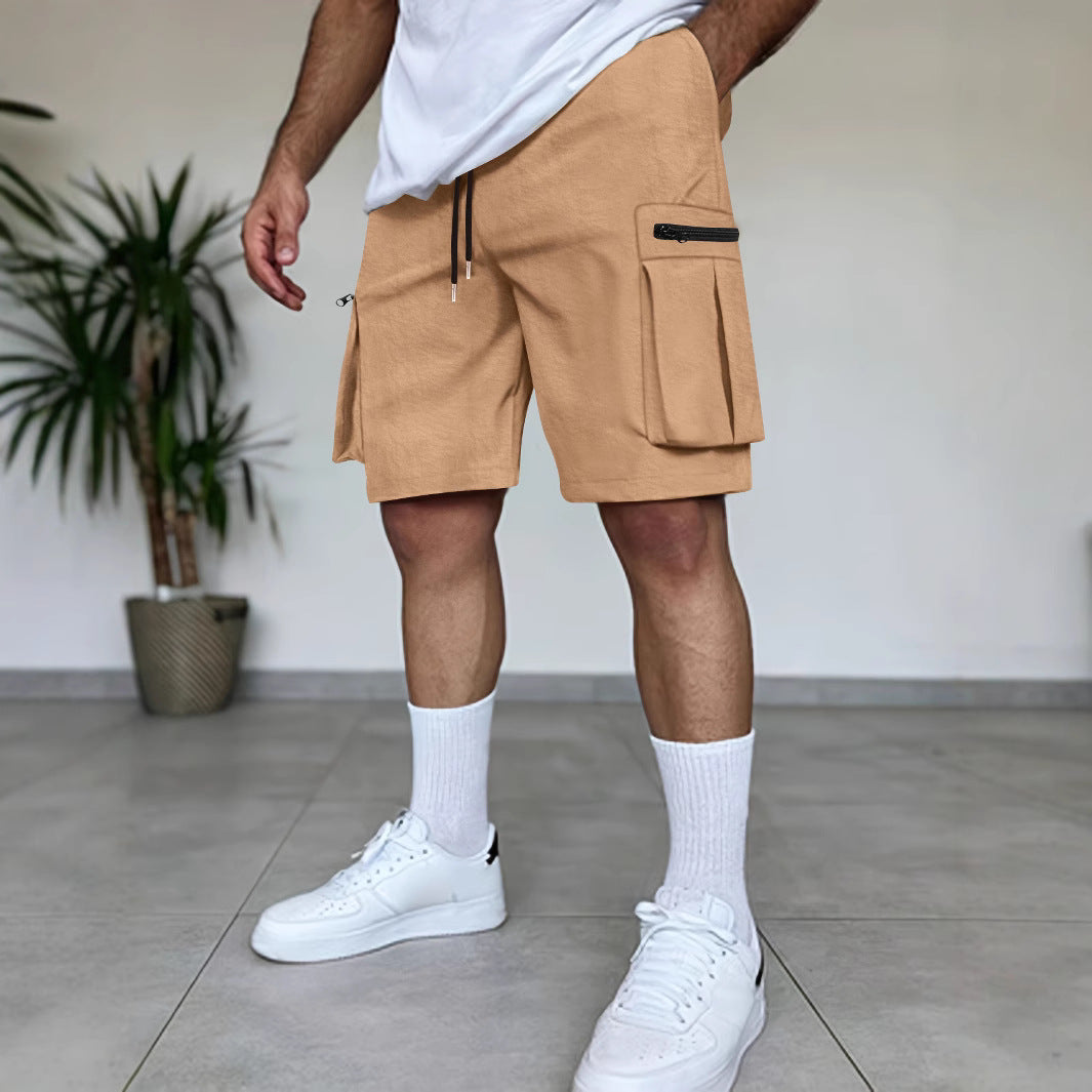 Herrer Utility Cargo Shorts med lynlåslommer Stilla
